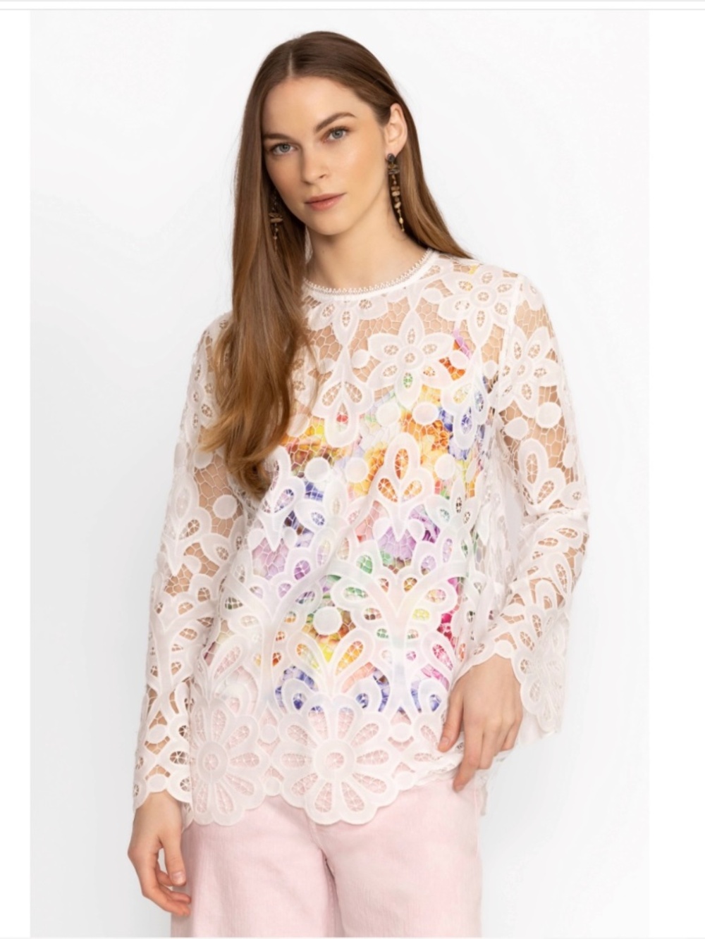 NWT Johnny Was Lisetta Lace Blouse - size Small